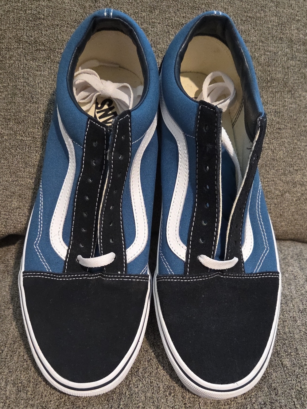 Vans Blue, Black & White Old Skool Low-Top Sneakers